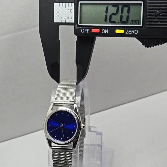 Womens Wings Giorgio Beverly Hills Watch Royal Blue Mesh Band SS New Battery - Picture 5 of 9